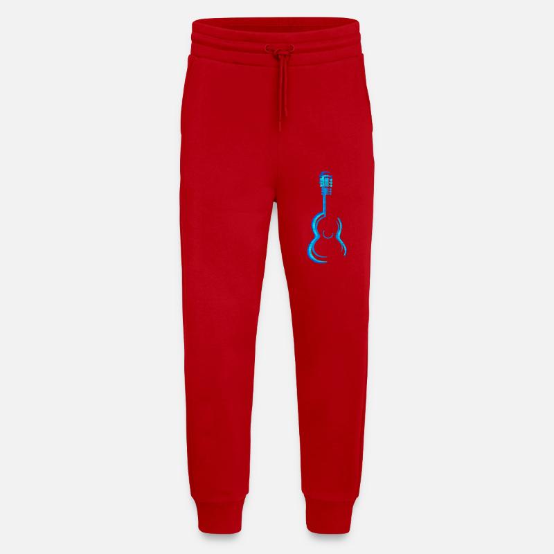 Blue Acoustic Classical Guitar Graphics - Jogging Pants - made by SPREAD  - red