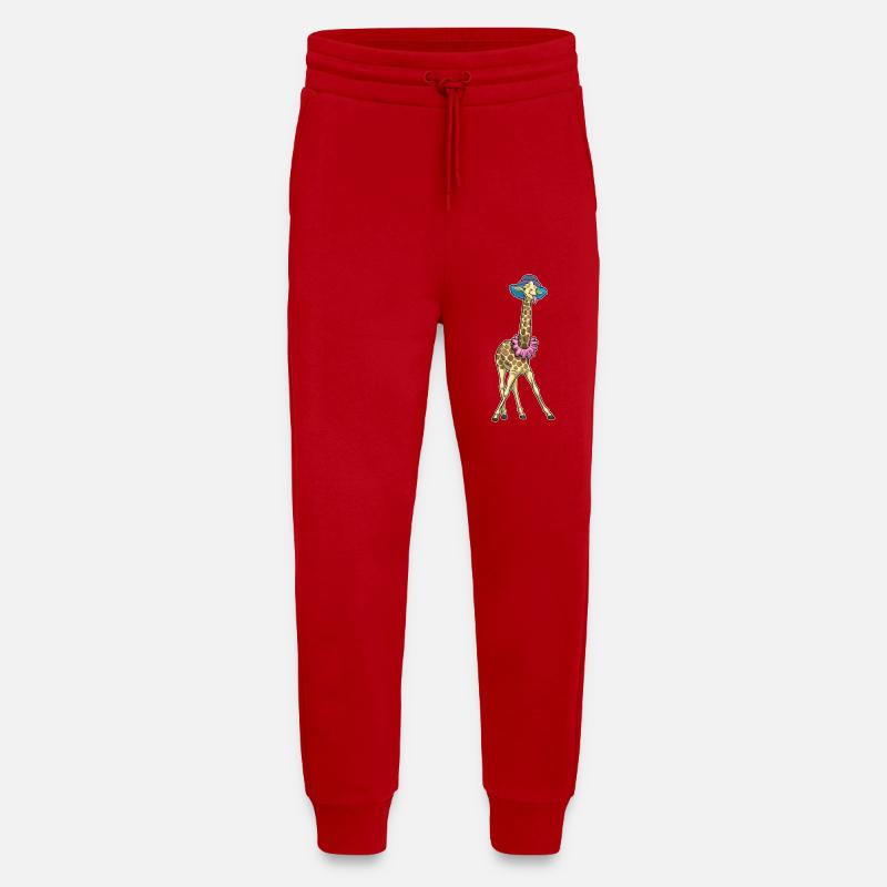 Clown girafe - Pantalon de jogging bio décontracté fabriqué en UE - rouge