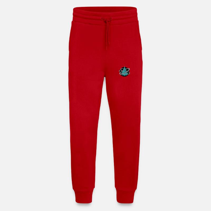 Azure Turquoise Crystal Orbit - Jogging Pants - made by SPREAD  - red