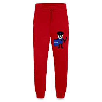Policeman avec matraque - Pantalon de jogging bio décontracté fabriqué en UE - rouge - Devant