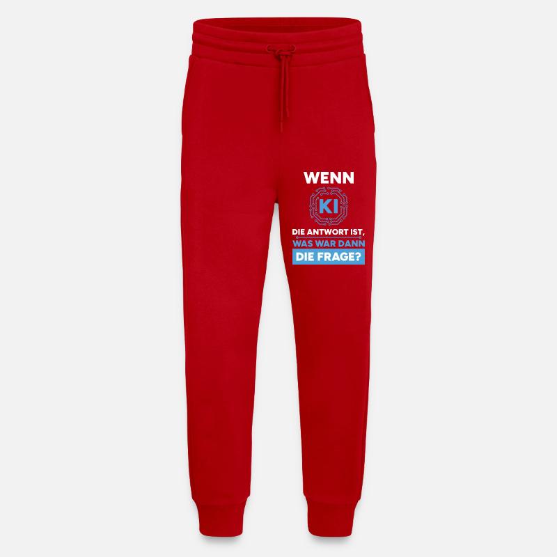 Intelligence artificielle Question Réponse Dire - Pantalon de jogging bio décontracté fabriqué en UE - rouge