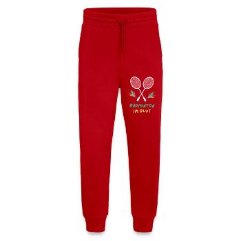 Badminton im Blut - Jogginghose - made by SPREAD - Rot - Vorne