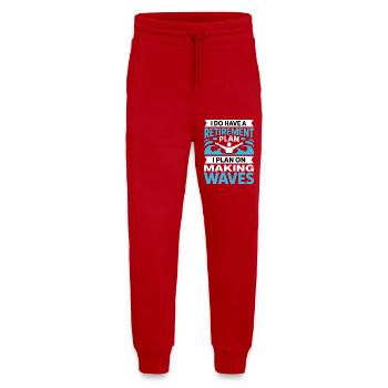 Plan de retraite : faire sensation - Pantalon de jogging bio décontracté fabriqué en UE - rouge - Devant