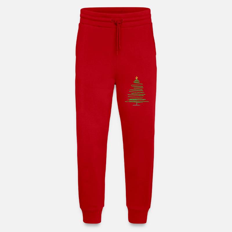 Grüner Kritzel-Weihnachtsbaum - Jogginghose - made by SPREAD - Rot
