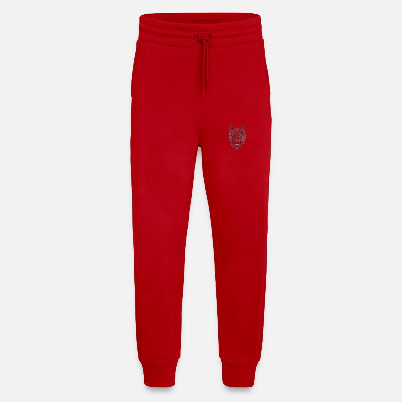 Wolfenkopf Line Drawing - Jogging Pants - made by SPREAD  - red