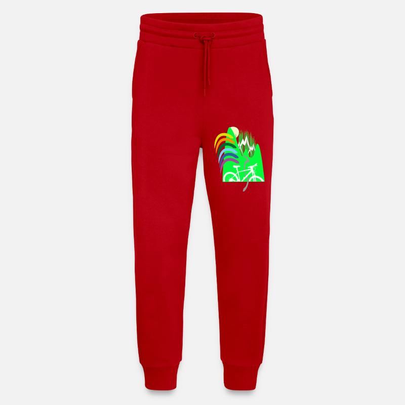 Cycle path mountains rainbow - Jogging Pants - made by SPREAD  - red