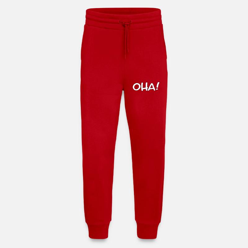 OHA ! - Exclamation/dicton amusant - Pantalon de jogging bio décontracté fabriqué en UE - rouge