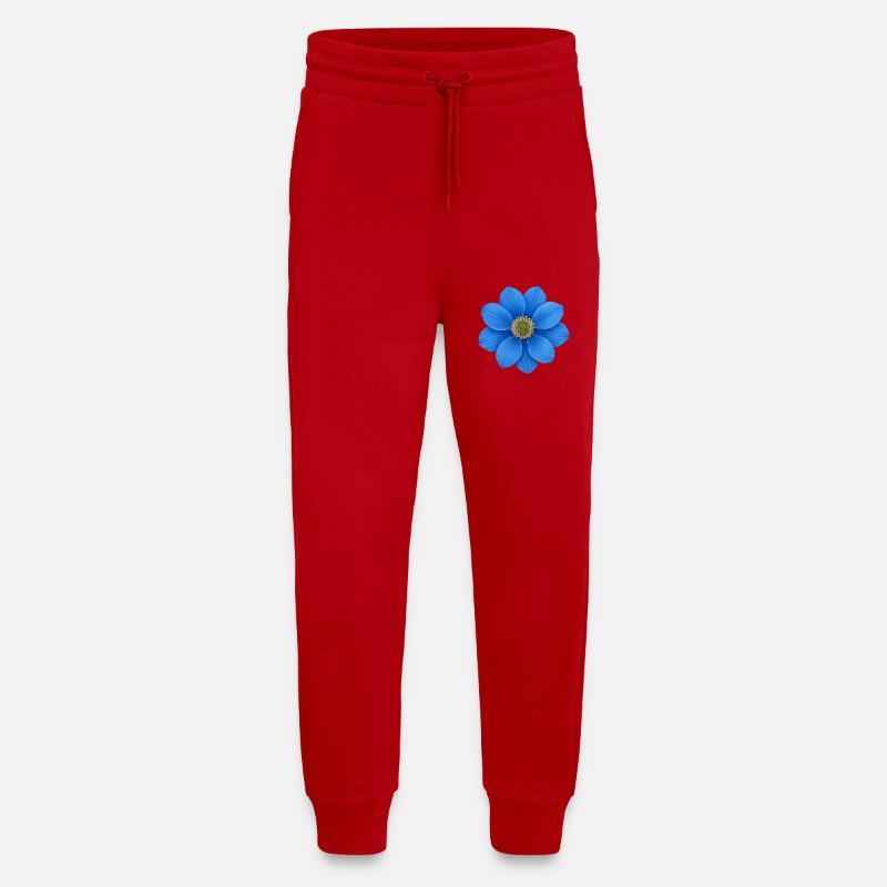 Cobalt Blue Flower Star Pattern - Jogging Pants - made by SPREAD  - red