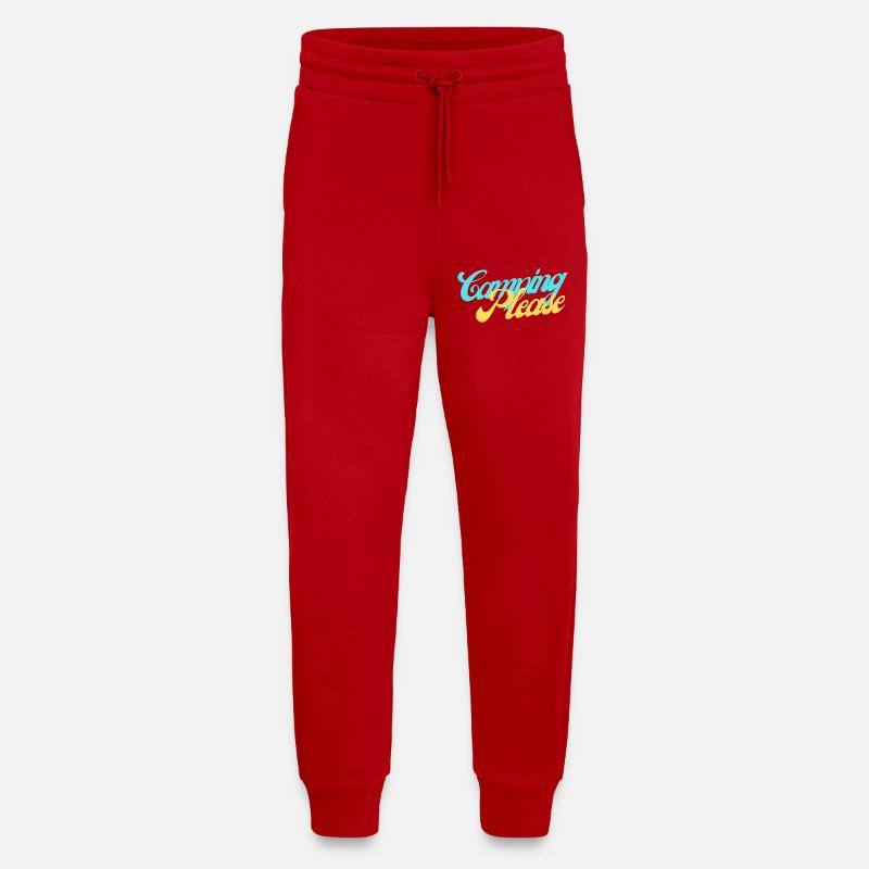 Camping Please Retro Script - Jogging Pants - made by SPREAD  - red