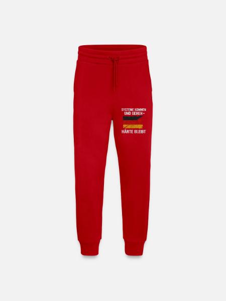 Systems come and go – toughness remains - Jogging Pants - made by SPREAD  - red