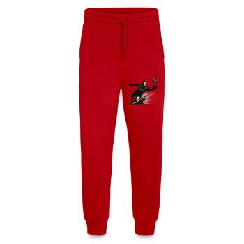 Illustration de plongeon du gardien de but - Pantalon de jogging bio décontracté fabriqué en UE - rouge - Devant