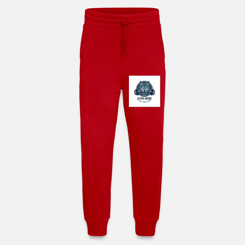 ALPHA_MODE_WOLF - Jogging Pants - made by SPREAD  - red