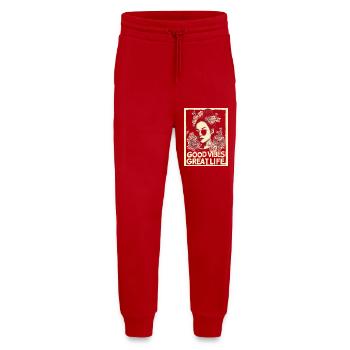 Vibes great Life tattoo - Jogginghose - made by SPREAD - Rot - Vorne