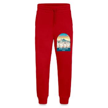 Arequipa Peru Volcano Vintage Travel Poster - Jogging Pants - made by SPREAD  - red - Front