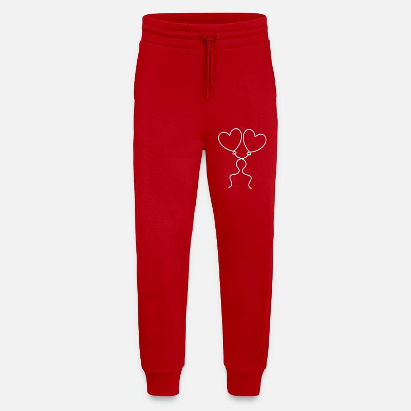 Saint-Valentin, Saint-Valentin, san valentin - Pantalon de jogging bio décontracté fabriqué en UE - rouge