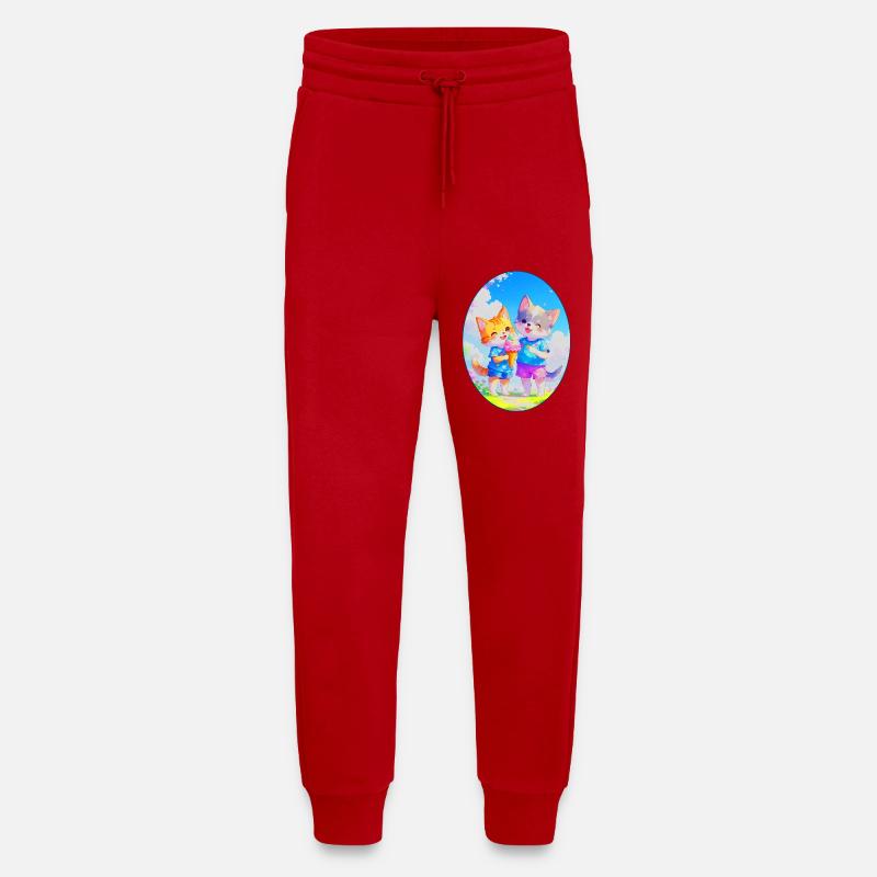 Kätzchen, Hündchen & Eiscreme (Oval) - Jogging Pants - made by SPREAD  - red