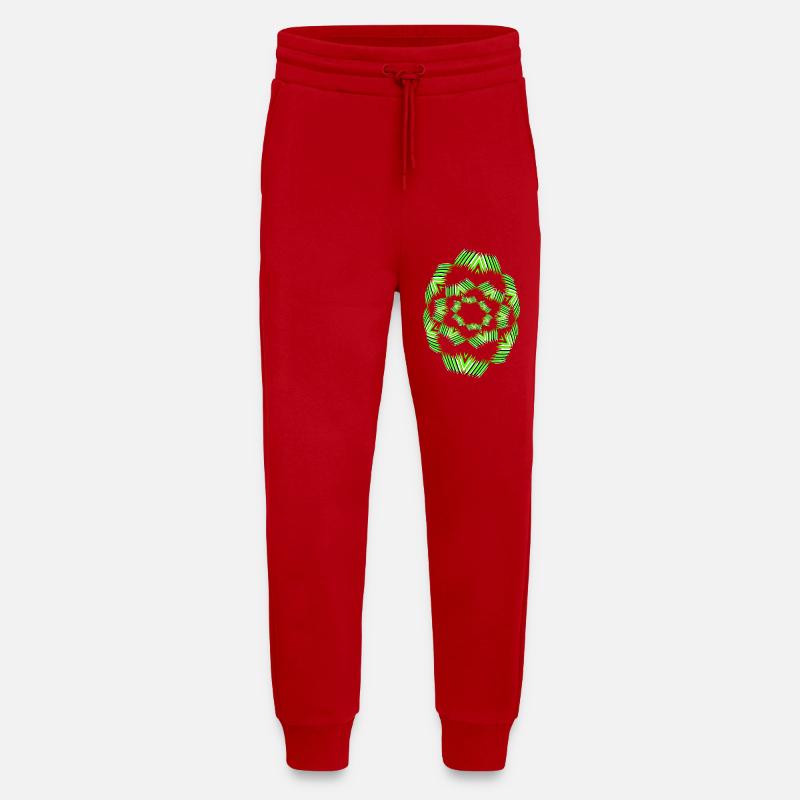 Neon Mandala Fan Pattern - Jogging Pants - made by SPREAD  - red