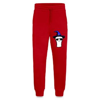 Lama Cool Chapeau de sorcière Lunettes de soleil Halloween Alpaga - Pantalon de jogging bio décontracté fabriqué en UE - rouge - Devant