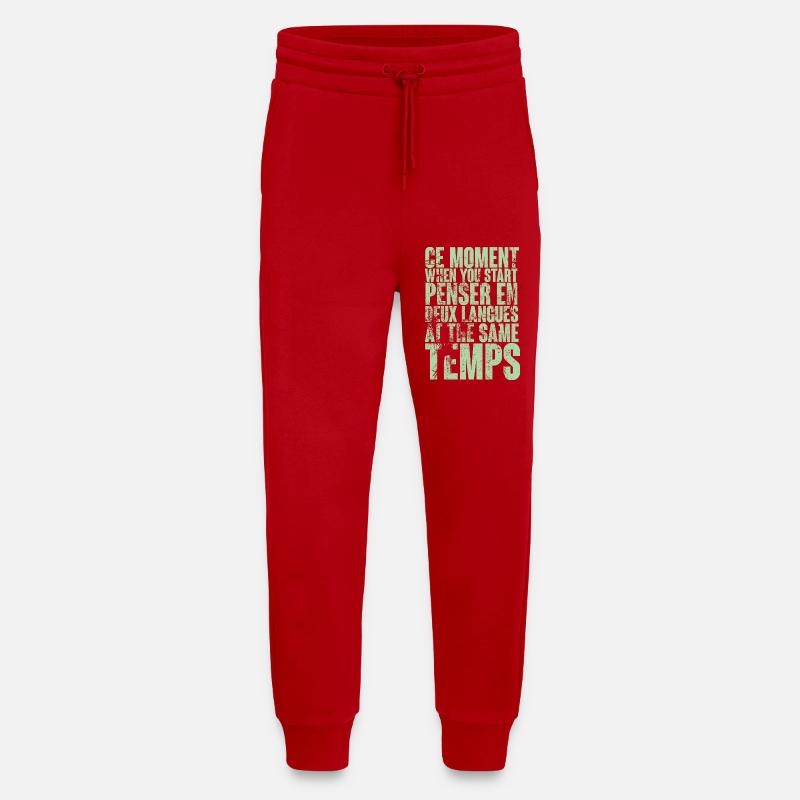 COOL SAYING FOR MULTILINGUALS, INTERNATIONAL - Jogging Pants - made by SPREAD - red