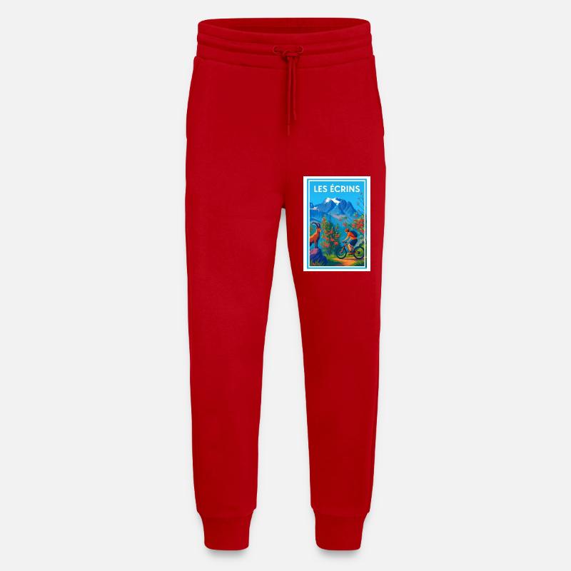 Mountain Biking in the Écrins - Jogging Pants - made by SPREAD  - red