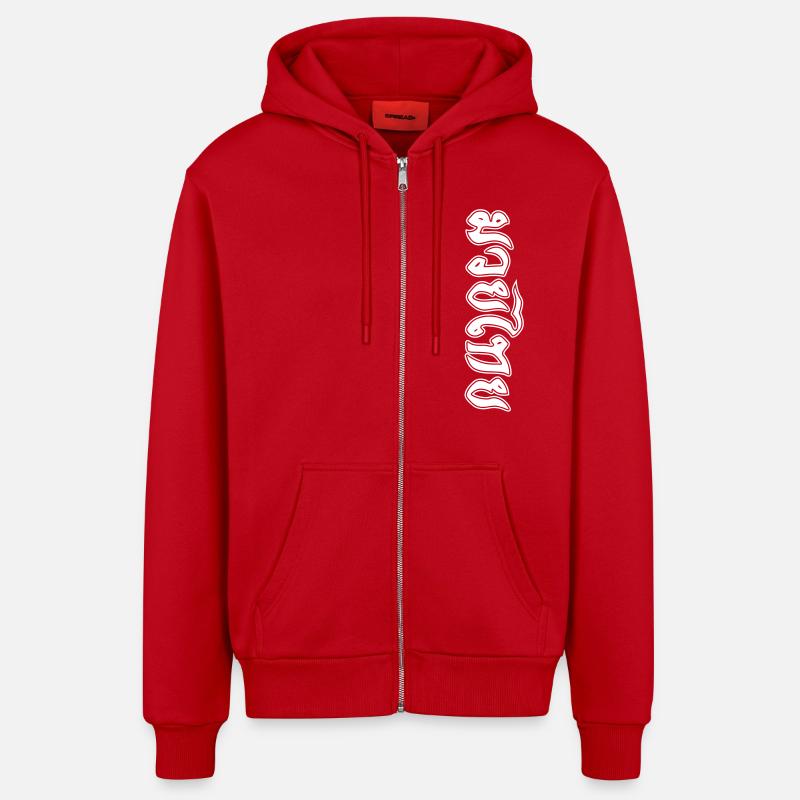 Muay Thai Script - Veste à capuche bio décontractée fabriquée en UE - rouge