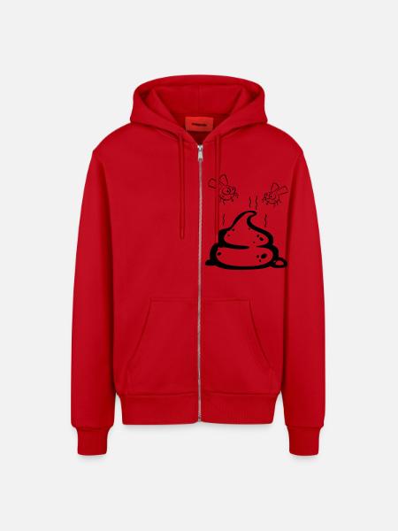 Scheisse mit Fliegenpaar - Organic Relaxed Kapuzenjacke Made in EU - Rot
