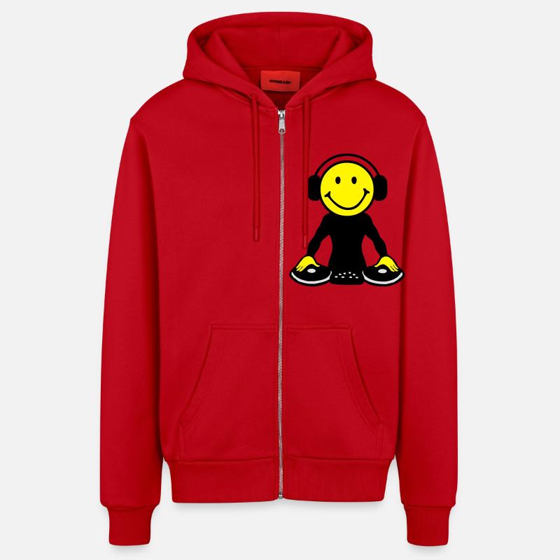 DJ - Veste à capuche bio décontractée fabriquée en UE - rouge