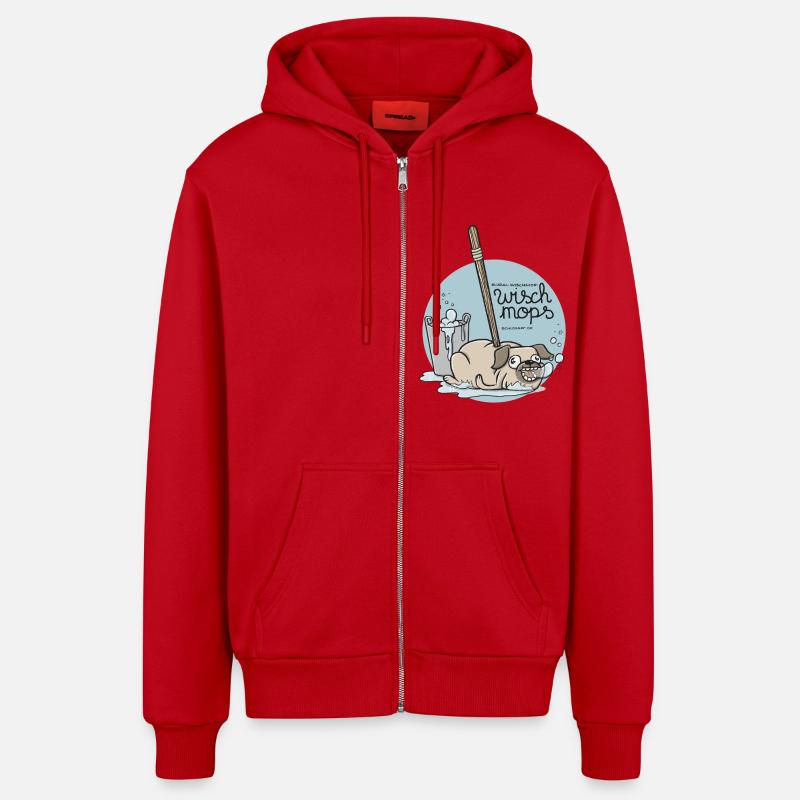 Wischmops - Organic Relaxed Kapuzenjacke Made in EU - Rot