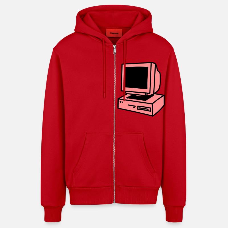 Computer - Veste à capuche bio décontractée fabriquée en UE - rouge