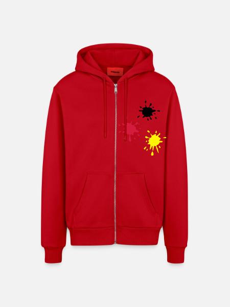 Art, paint (super cheap!) - Organic Relaxed Hooded Jacket Made in EU - red
