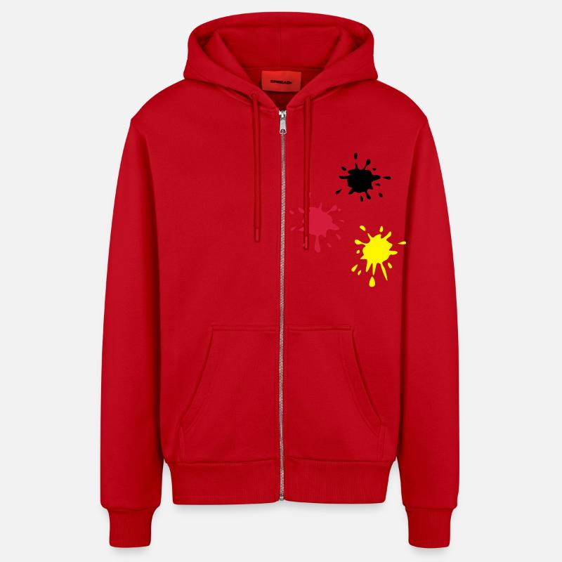 Kunst, Klecks, kunstklecks (super cheap!) - Organic Relaxed Kapuzenjacke Made in EU - Rot