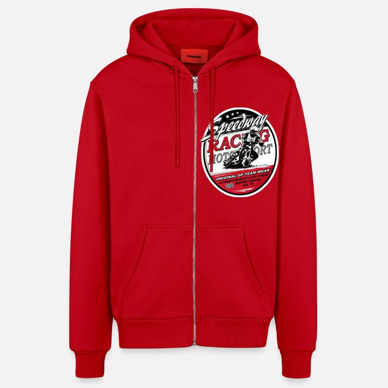 Speedway Racing_AAA - Organic Relaxed Kapuzenjacke Made in EU - Rot