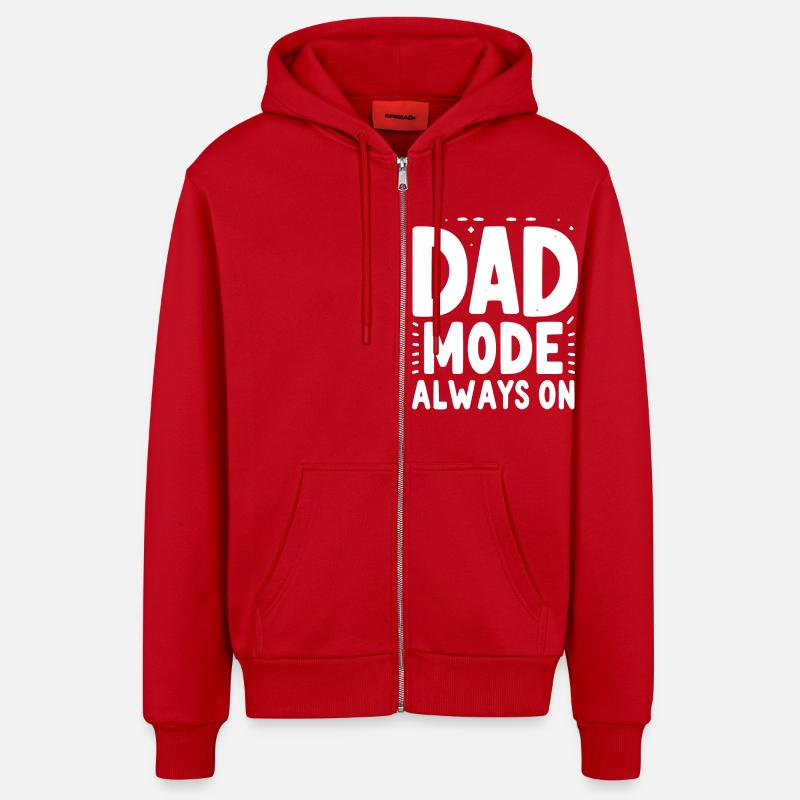 Mode papa toujours activé - Veste à capuche bio décontractée fabriquée en UE - rouge