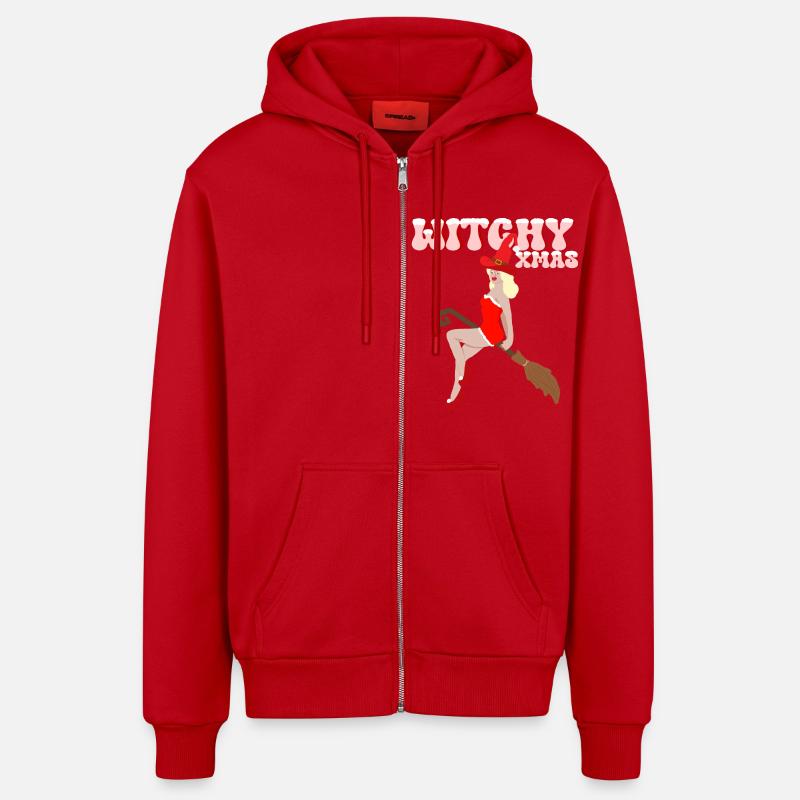 Witchy Christmas - Veste à capuche bio décontractée fabriquée en UE - rouge