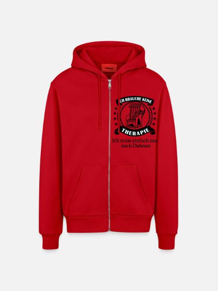 Cuxhaven Duhnen - Organic Relaxed Kapuzenjacke Made in EU - Rot
