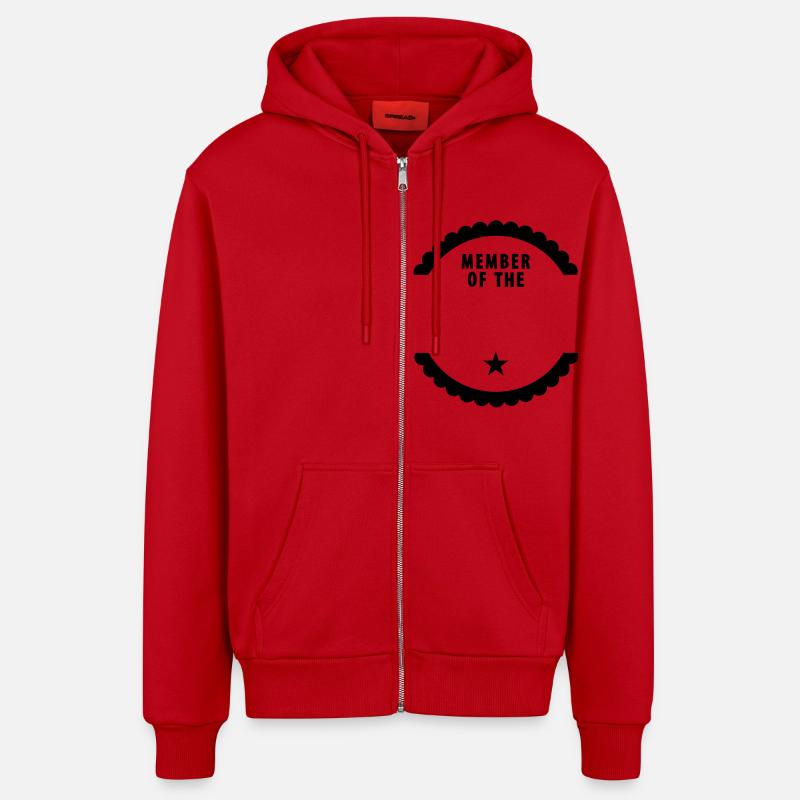 membre de la ... (1c) - Veste à capuche bio décontractée fabriquée en UE - rouge