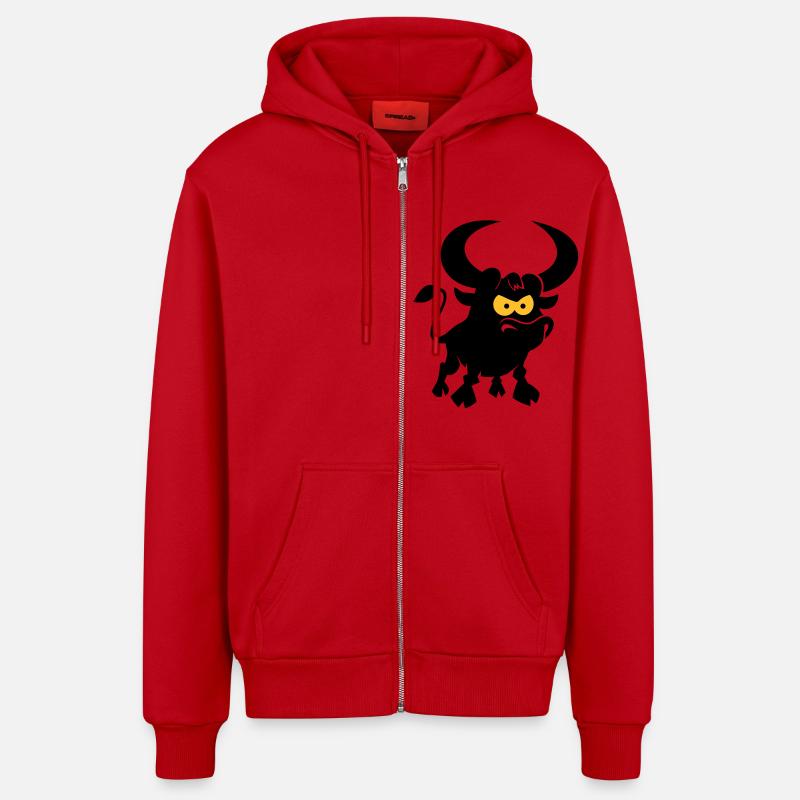 vl087b_stier_2c - Veste à capuche bio décontractée fabriquée en UE - rouge