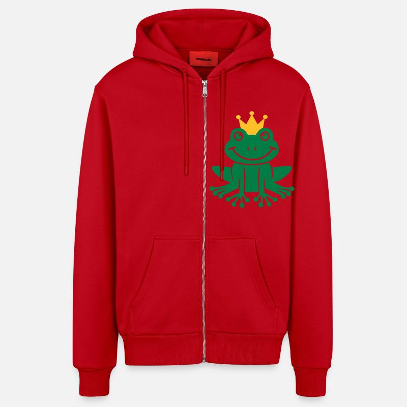 Frog - Organic Relaxed Hooded Jacket Made in EU - red