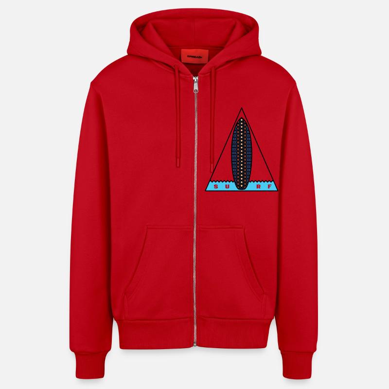 Surf Triangle - Veste à capuche bio décontractée fabriquée en UE - rouge