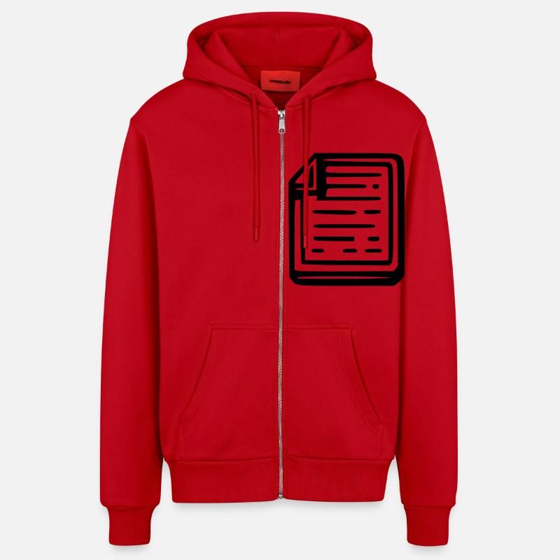 Notes - Veste à capuche bio décontractée fabriquée en UE - rouge