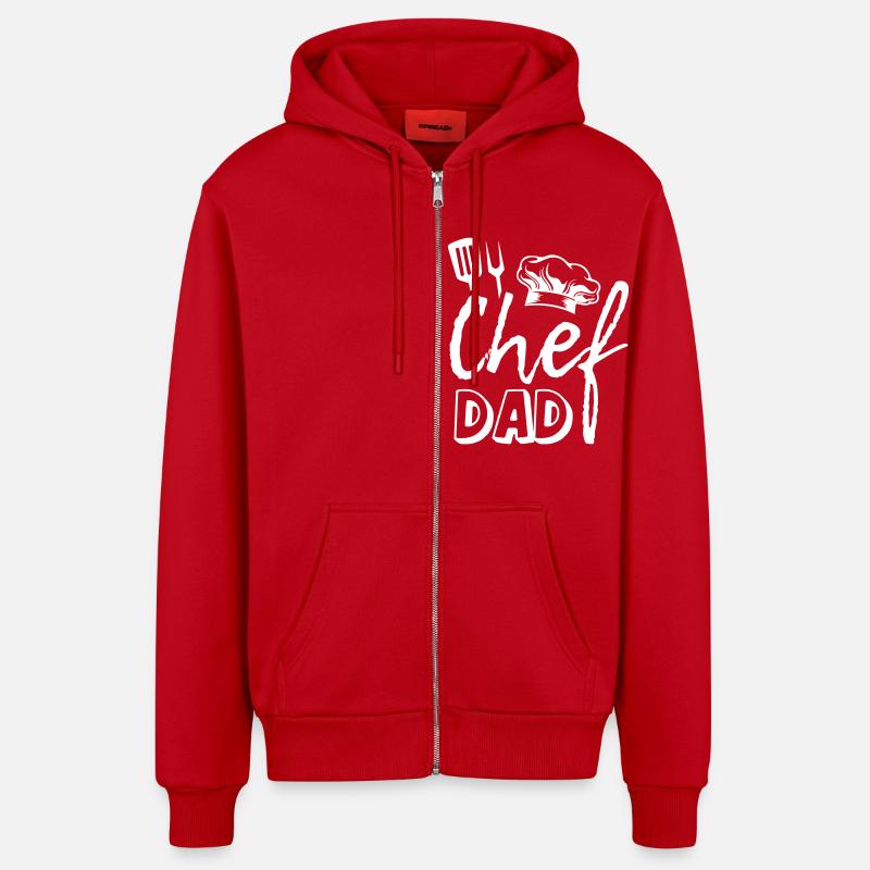 Chef Dad - Organic Relaxed Kapuzenjacke Made in EU - Rot