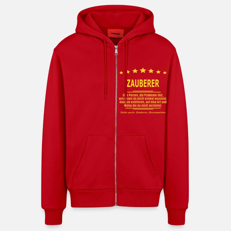 ZAUBERER - Organic Relaxed Kapuzenjacke Made in EU - Rot