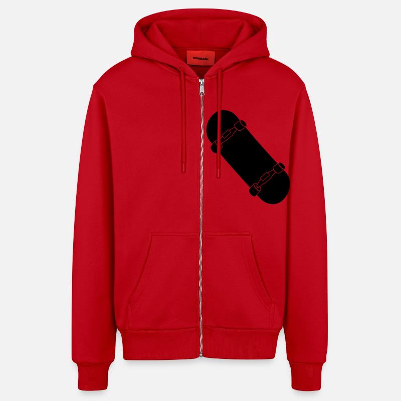 Skateboard - Veste à capuche bio décontractée fabriquée en UE - rouge