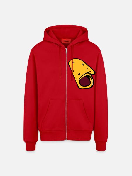 burrito pancake pancake sausage - Organic Relaxed Hooded Jacket Made in EU - red