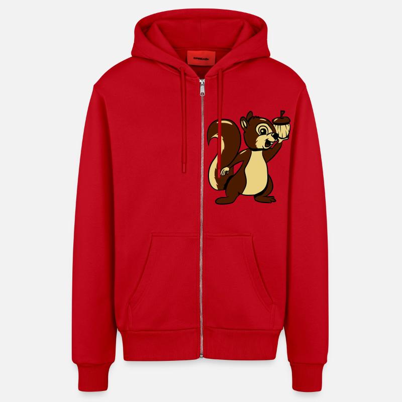 Eichhörmchen futter freude lieb - Organic Relaxed Kapuzenjacke Made in EU - Rot
