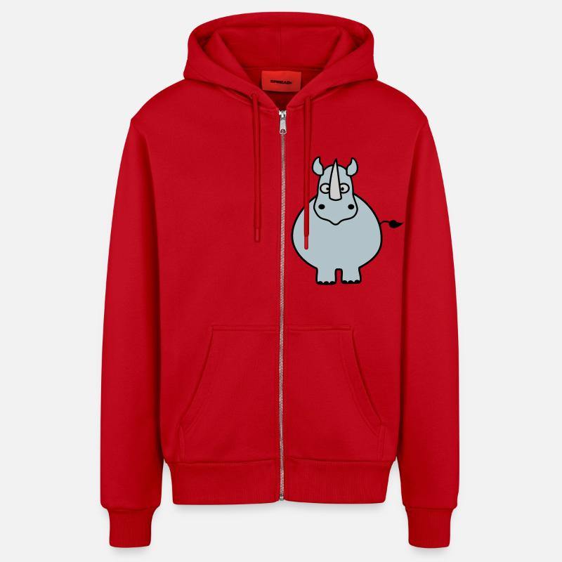Nashorn - Organic Relaxed Kapuzenjacke Made in EU - Rot