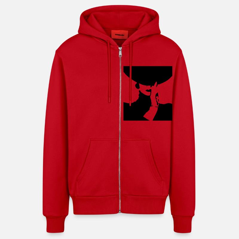 Dame - Veste à capuche bio décontractée fabriquée en UE - rouge