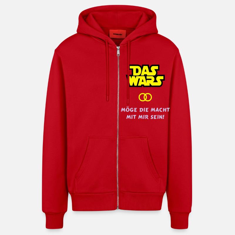 Das Wars - Organic Relaxed Kapuzenjacke Made in EU - Rot