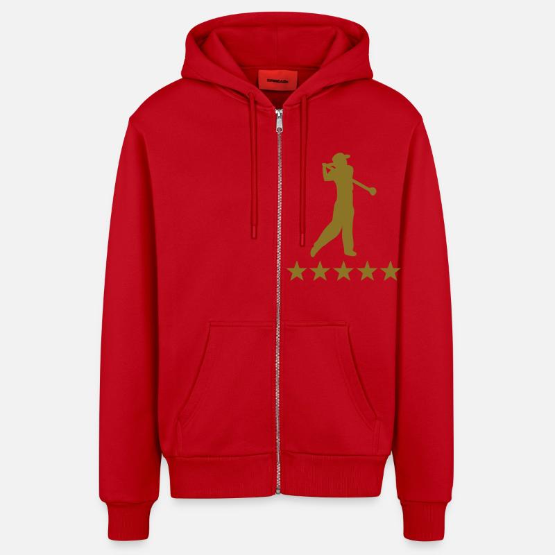 golfer 5 star - Veste à capuche bio décontractée fabriquée en UE - rouge
