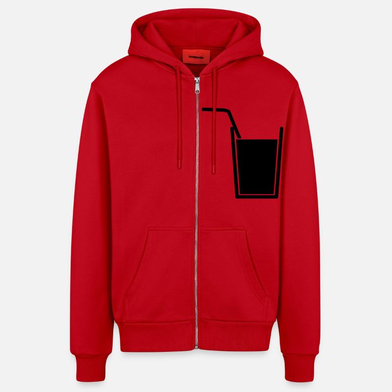 Drink - Veste à capuche bio décontractée fabriquée en UE - rouge